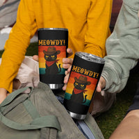 Meowdy Cowboy Cat Tumbler Cup Cute Black Kitten Country Western - Wonder Print Shop