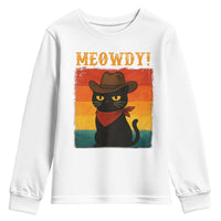 Meowdy Cowboy Cat Youth Sweatshirt Cute Black Kitten Country Western - Wonder Print Shop