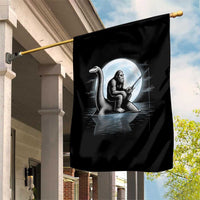 Funny Bigfoot Fishing Garden Flag Sasquatch Riding Nessie Cryptid Moon Night - Wonder Print Shop