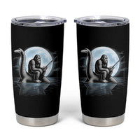 Funny Bigfoot Fishing Tumbler Cup Sasquatch Riding Nessie Cryptid Moon Night - Wonder Print Shop