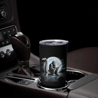 Funny Bigfoot Fishing Tumbler Cup Sasquatch Riding Nessie Cryptid Moon Night - Wonder Print Shop