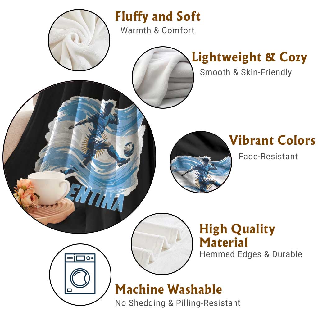 Argentina Soccer Fan Argentinian Flag Patriotic Sports Throw Blanket