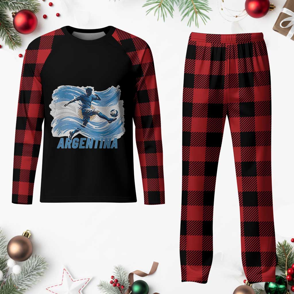 Argentina Soccer Fan Argentinian Flag Patriotic Sports Plaid Pajama Set