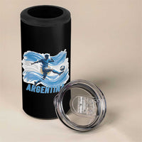 Argentina Soccer Fan Argentinian Flag Patriotic Sports 4 in 1 Can Cooler Tumbler