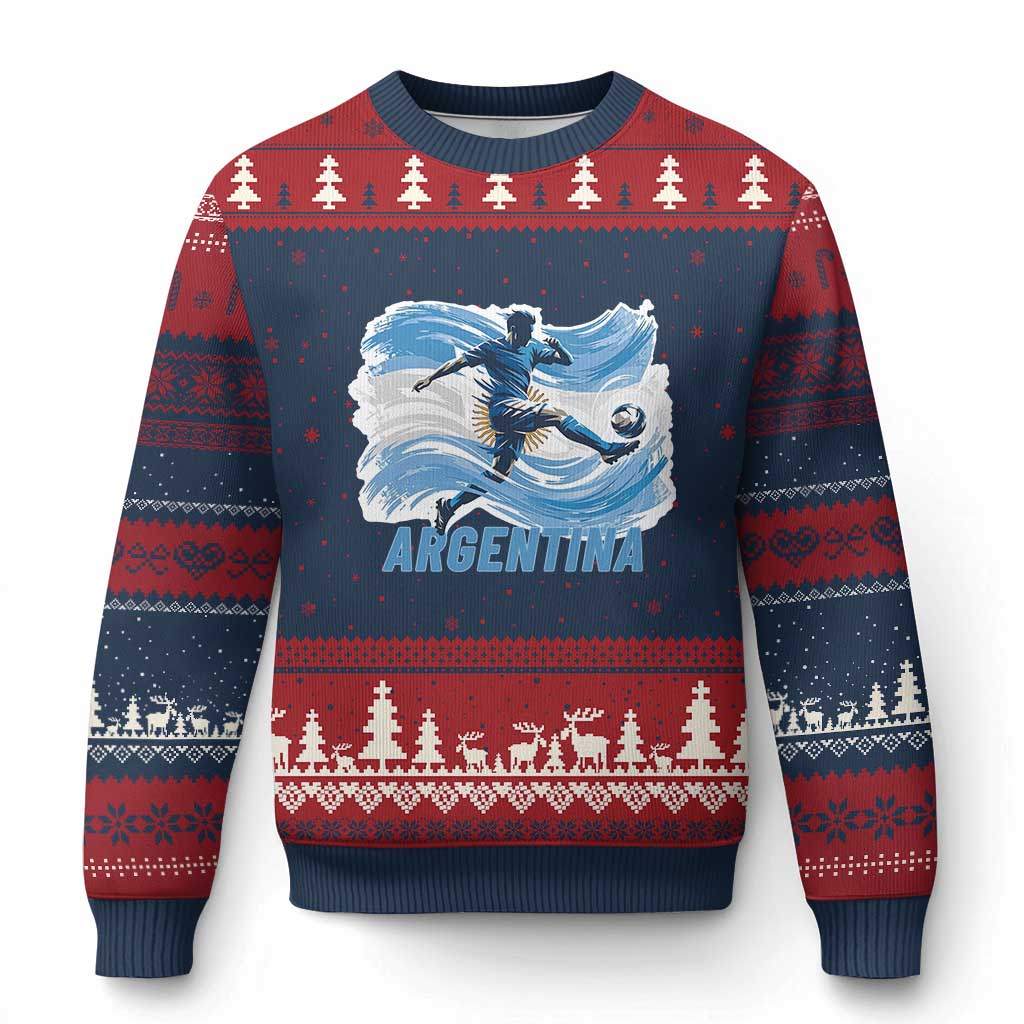 Argentina Soccer Fan Argentinian Flag Patriotic Sports Ugly Christmas Sweater