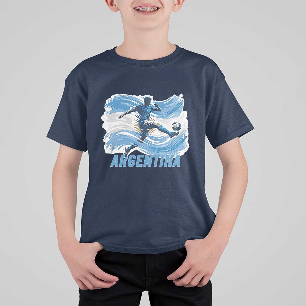Argentina Soccer Fan Argentinian Flag Patriotic Sports T Shirt For Kid
