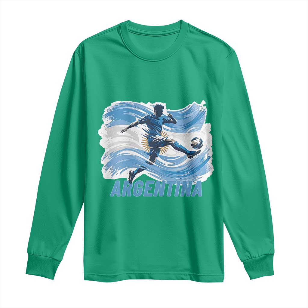 Argentina Soccer Fan Argentinian Flag Patriotic Sports Long Sleeve Shirt