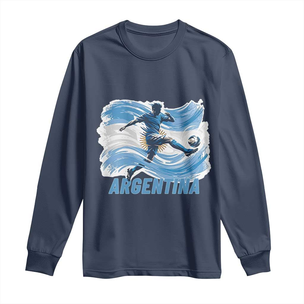 Argentina Soccer Fan Argentinian Flag Patriotic Sports Long Sleeve Shirt