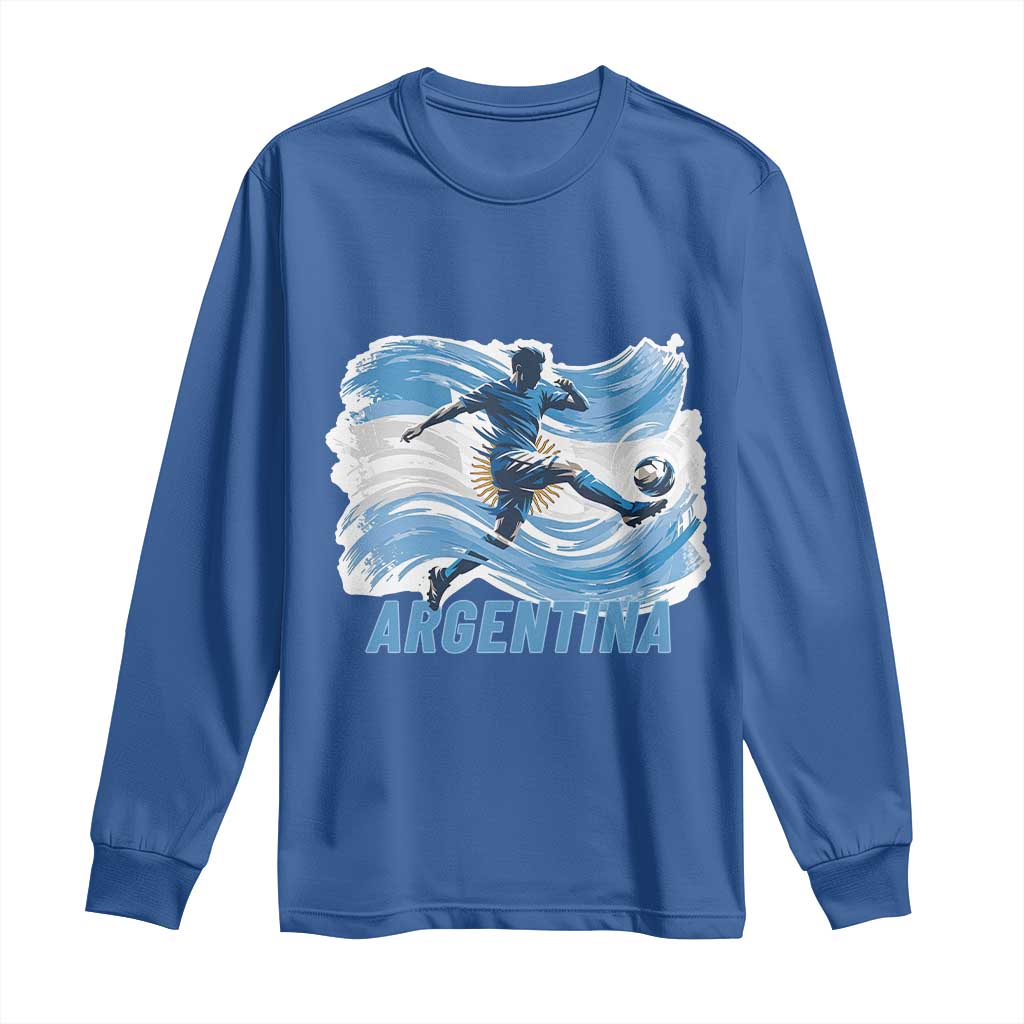 Argentina Soccer Fan Argentinian Flag Patriotic Sports Long Sleeve Shirt