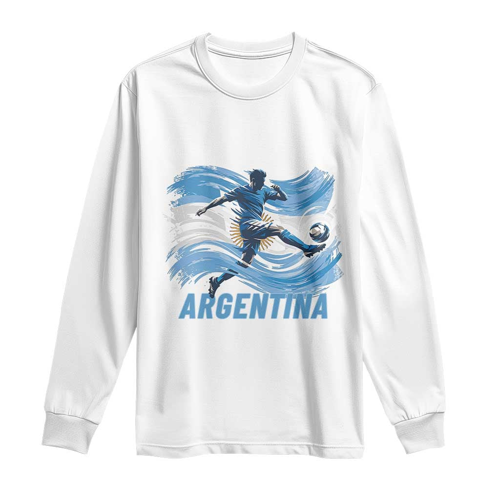 Argentina Soccer Fan Argentinian Flag Patriotic Sports Long Sleeve Shirt