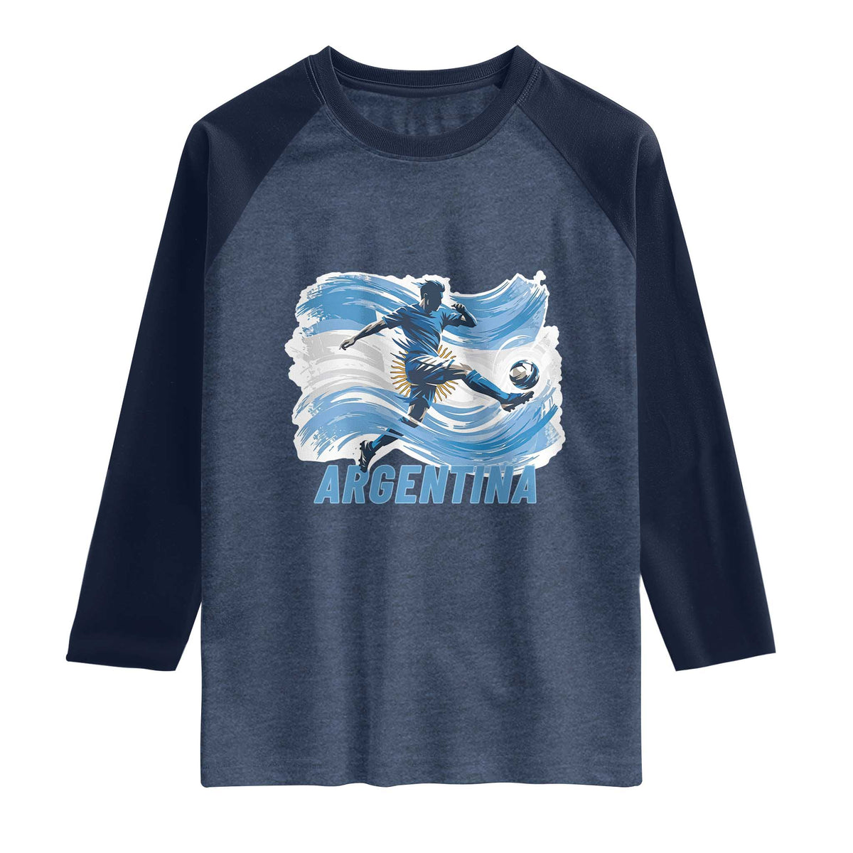 Argentina Soccer Fan Argentinian Flag Patriotic Sports Raglan Shirt