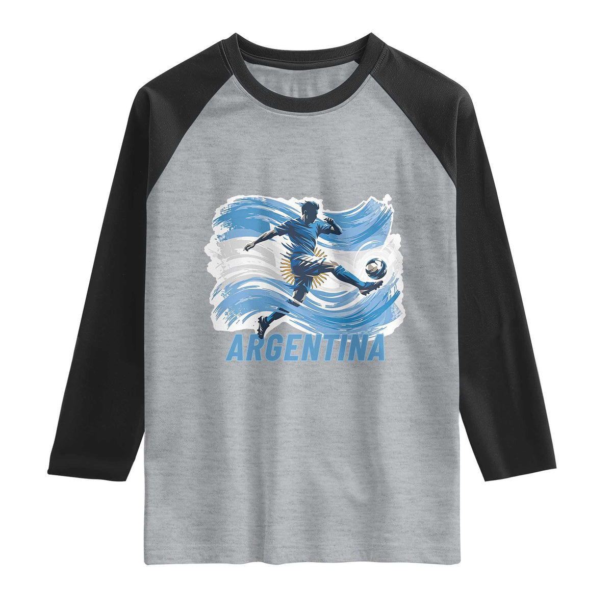 Argentina Soccer Fan Argentinian Flag Patriotic Sports Raglan Shirt