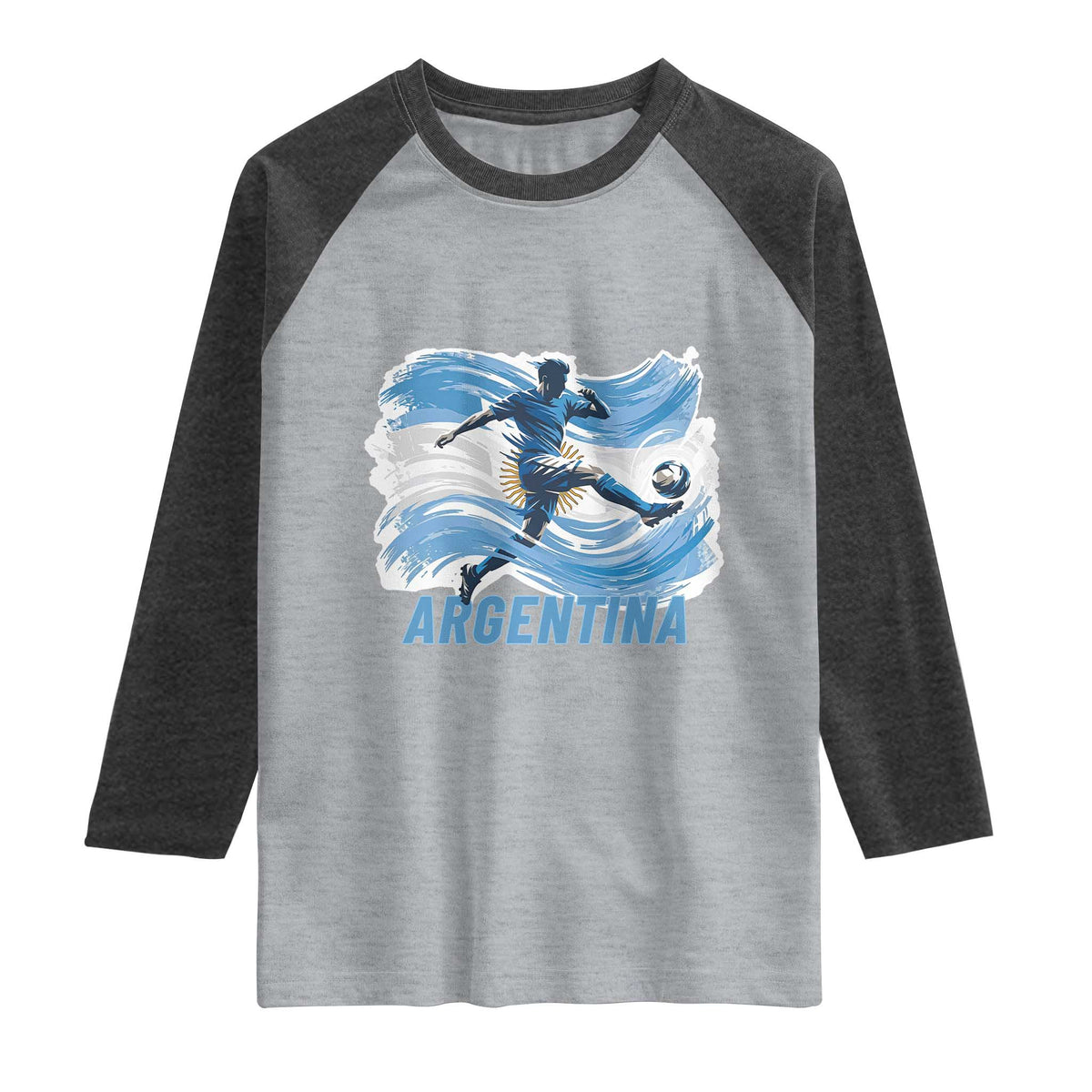 Argentina Soccer Fan Argentinian Flag Patriotic Sports Raglan Shirt