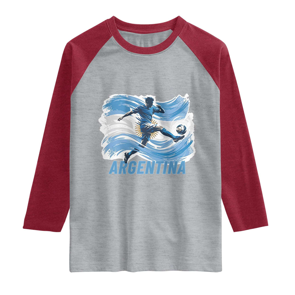 Argentina Soccer Fan Argentinian Flag Patriotic Sports Raglan Shirt