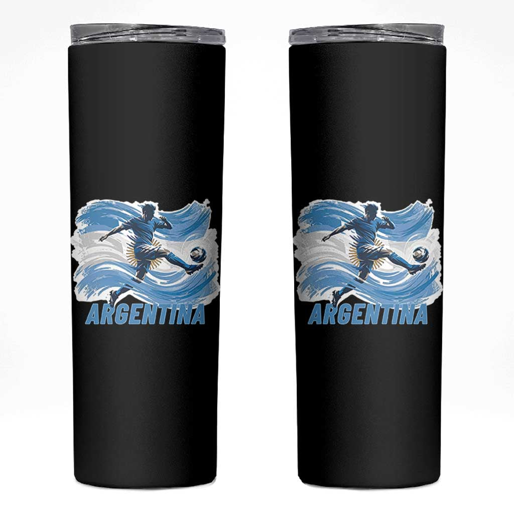 Argentina Soccer Fan Argentinian Flag Patriotic Sports Skinny Tumbler