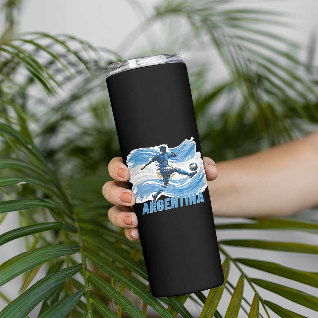 Argentina Soccer Fan Argentinian Flag Patriotic Sports Skinny Tumbler