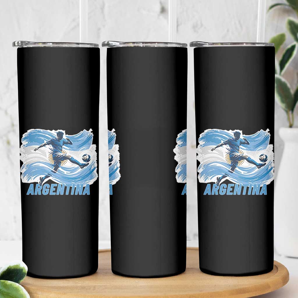 Argentina Soccer Fan Argentinian Flag Patriotic Sports Skinny Tumbler