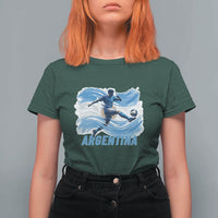 Argentina Soccer Fan Argentinian Flag Patriotic Sports T Shirt For Women