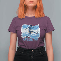 Argentina Soccer Fan Argentinian Flag Patriotic Sports T Shirt For Women