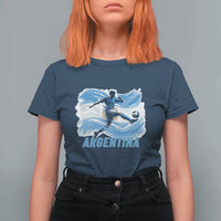 Argentina Soccer Fan Argentinian Flag Patriotic Sports T Shirt For Women