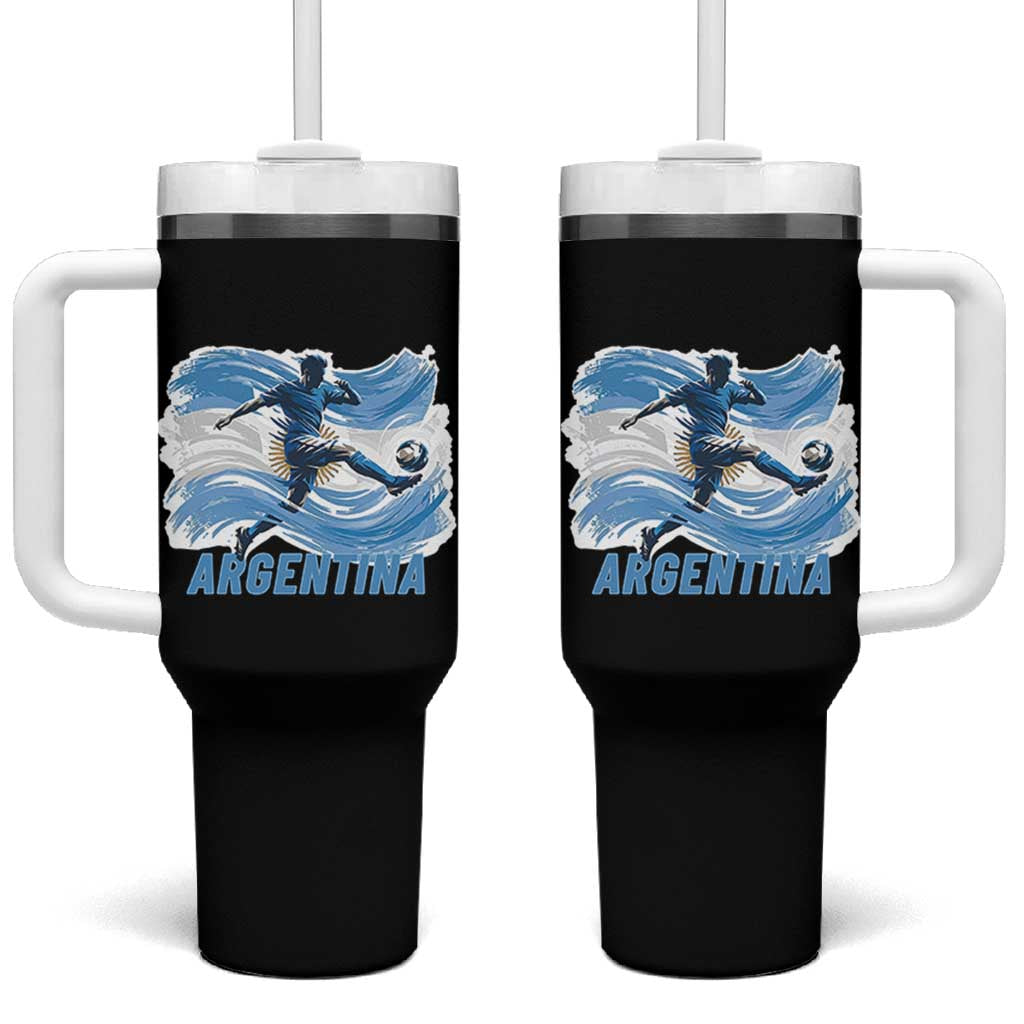 Argentina Soccer Fan Argentinian Flag Patriotic Sports Tumbler With Handle