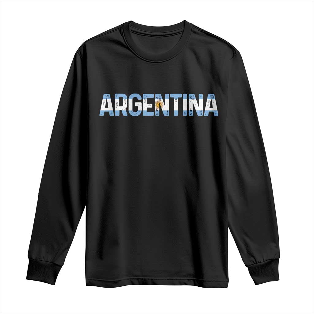Vintage Argentina Flag Retro Argentinian Long Sleeve Shirt