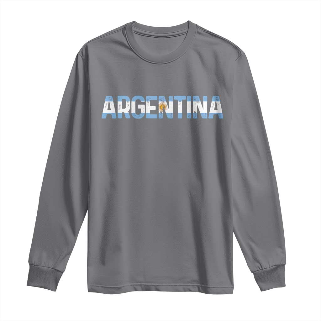 Vintage Argentina Flag Retro Argentinian Long Sleeve Shirt