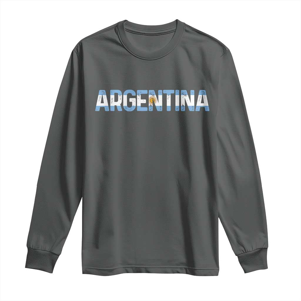 Vintage Argentina Flag Retro Argentinian Long Sleeve Shirt