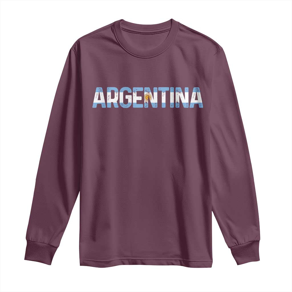 Vintage Argentina Flag Retro Argentinian Long Sleeve Shirt