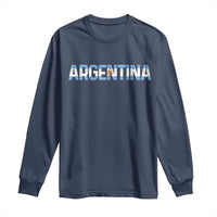 Vintage Argentina Flag Retro Argentinian Long Sleeve Shirt