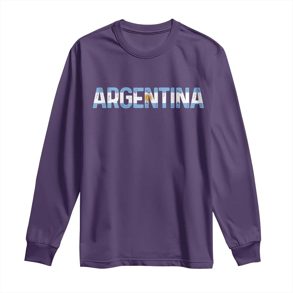 Vintage Argentina Flag Retro Argentinian Long Sleeve Shirt