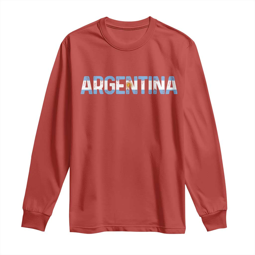 Vintage Argentina Flag Retro Argentinian Long Sleeve Shirt