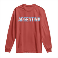 Vintage Argentina Flag Retro Argentinian Long Sleeve Shirt