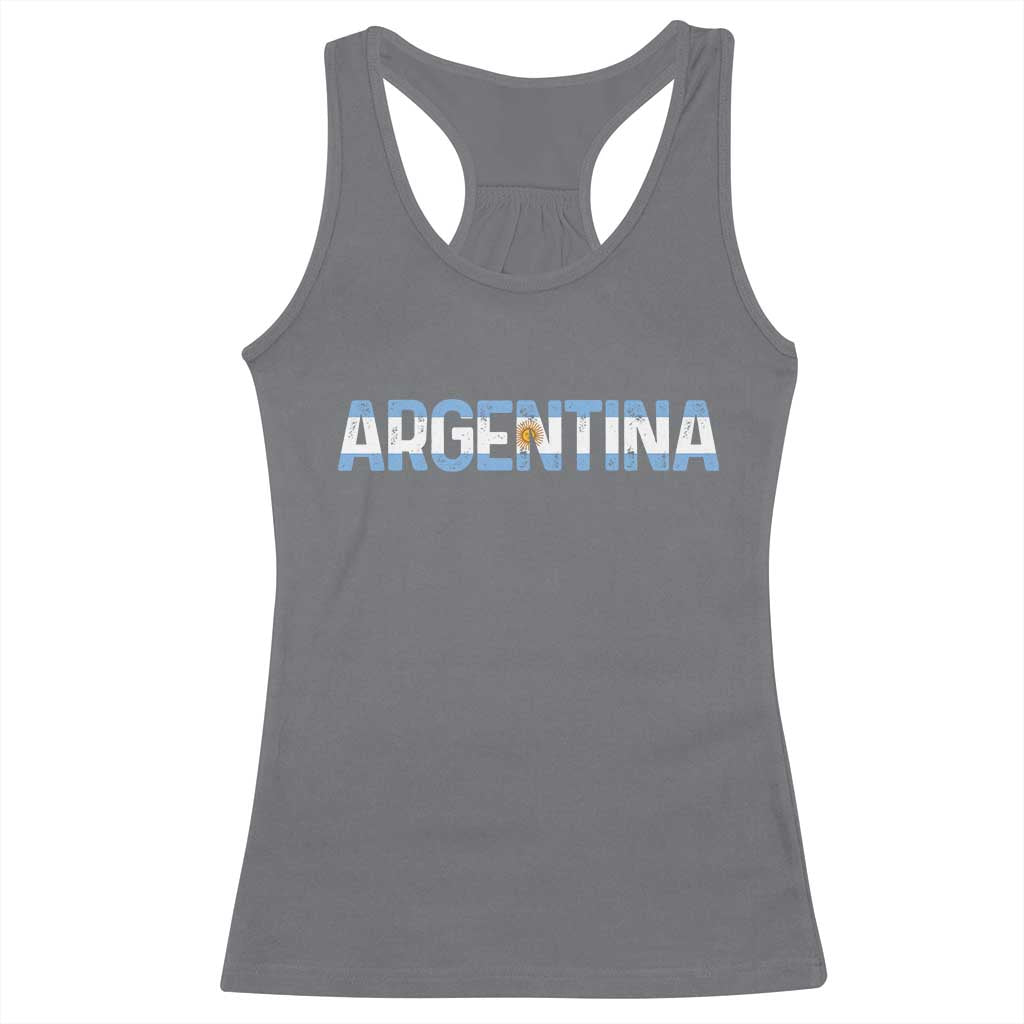 Vintage Argentina Flag Retro Argentinian Racerback Tank Top