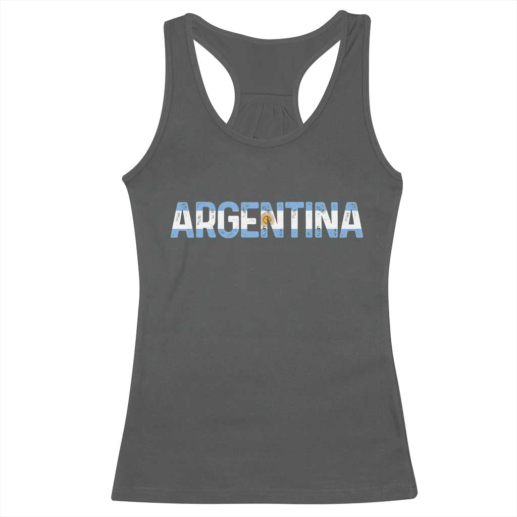 Vintage Argentina Flag Retro Argentinian Racerback Tank Top