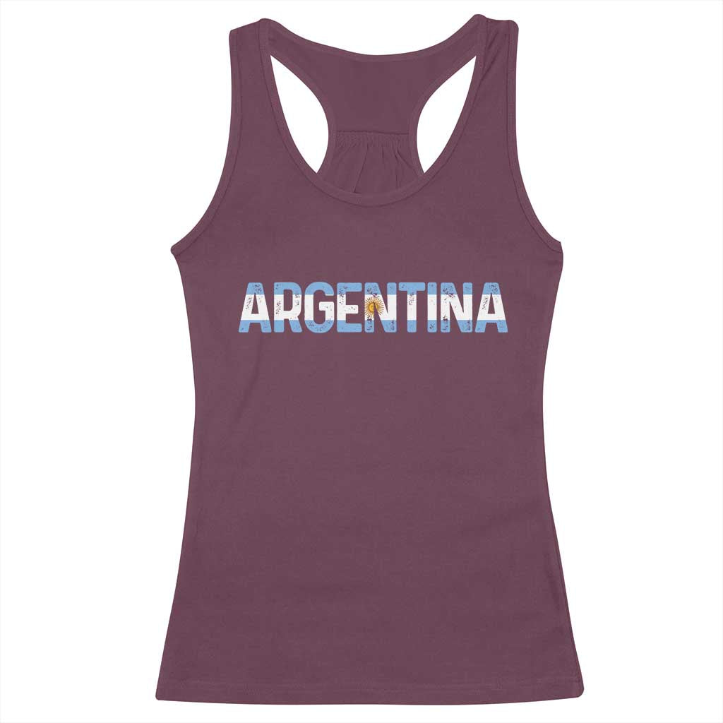 Vintage Argentina Flag Retro Argentinian Racerback Tank Top