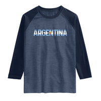 Vintage Argentina Flag Retro Argentinian Raglan Shirt