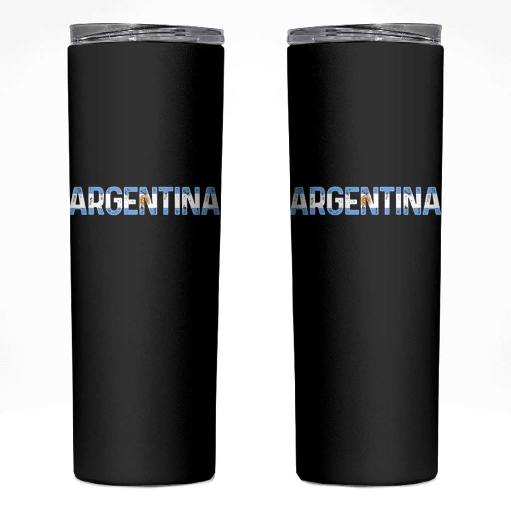 Vintage Argentina Flag Retro Argentinian Skinny Tumbler