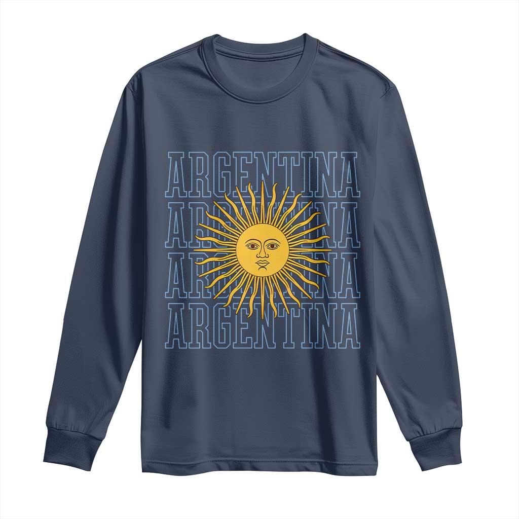 Sol de Mayo Argentina Flag Argentinian Sun Long Sleeve Shirt