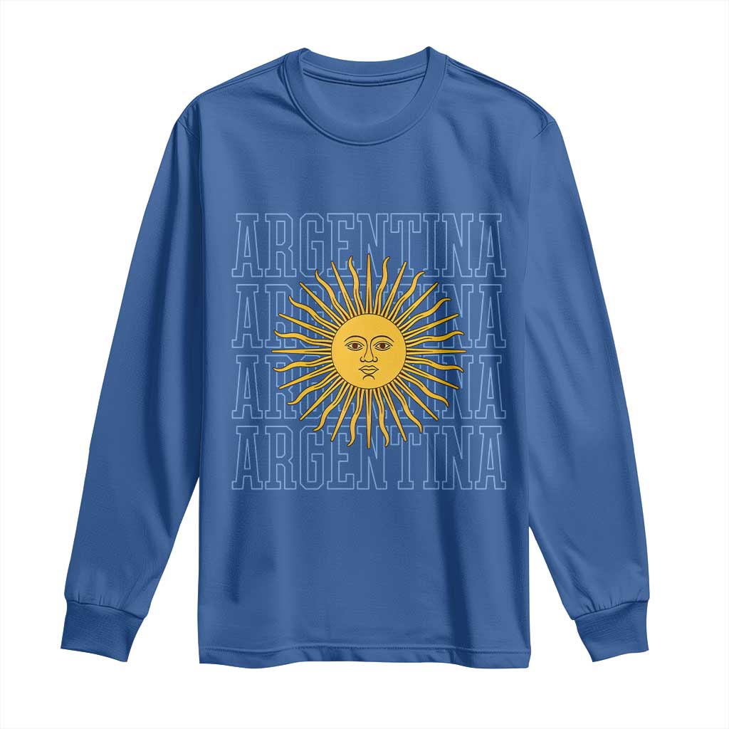 Sol de Mayo Argentina Flag Argentinian Sun Long Sleeve Shirt