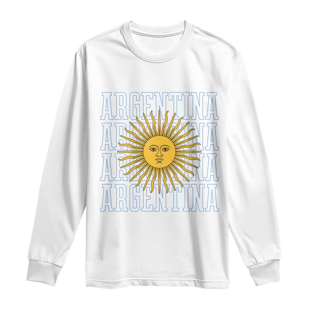 Sol de Mayo Argentina Flag Argentinian Sun Long Sleeve Shirt