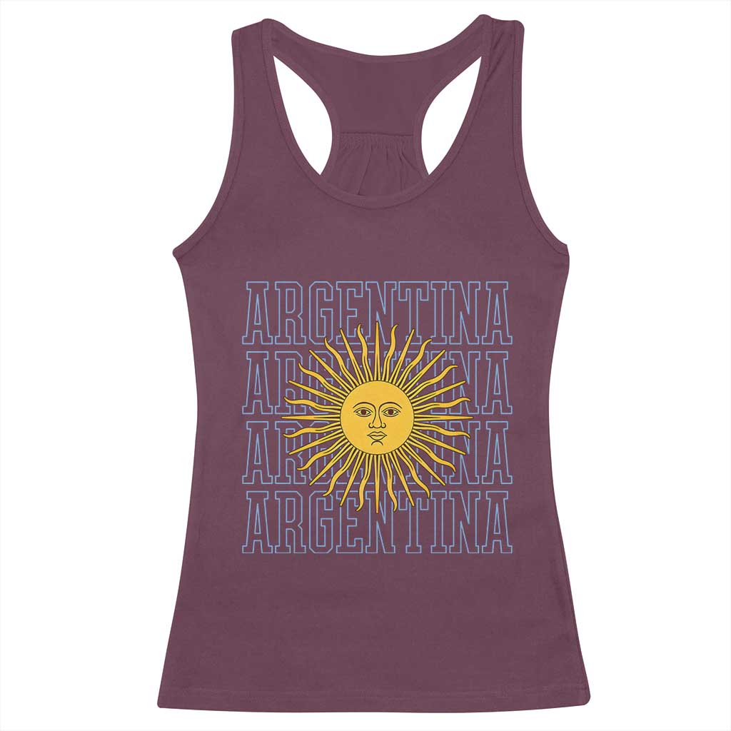 Sol de Mayo Argentina Flag Argentinian Sun Racerback Tank Top