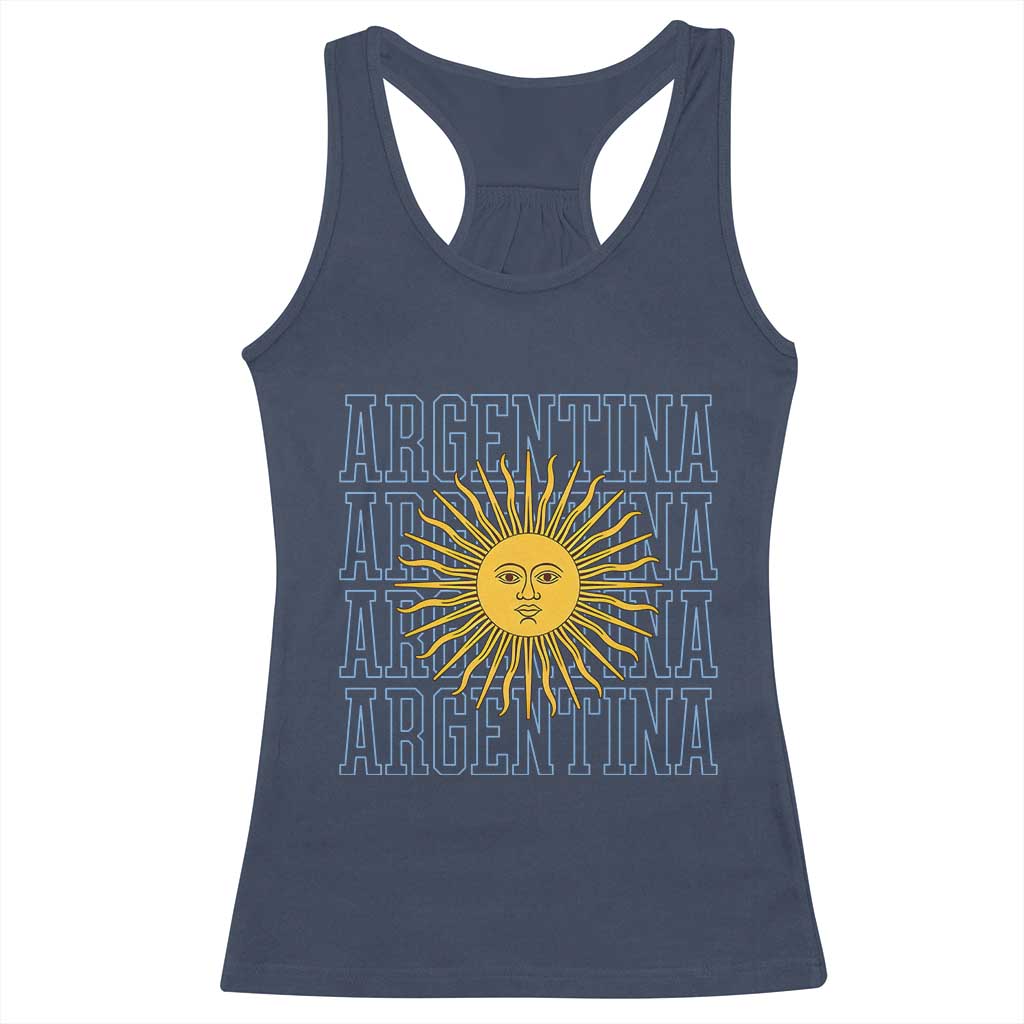 Sol de Mayo Argentina Flag Argentinian Sun Racerback Tank Top