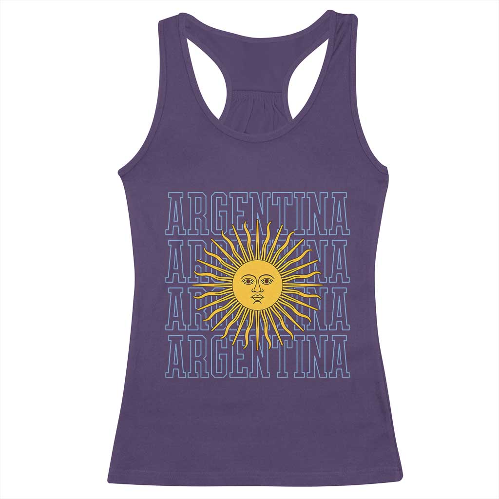 Sol de Mayo Argentina Flag Argentinian Sun Racerback Tank Top
