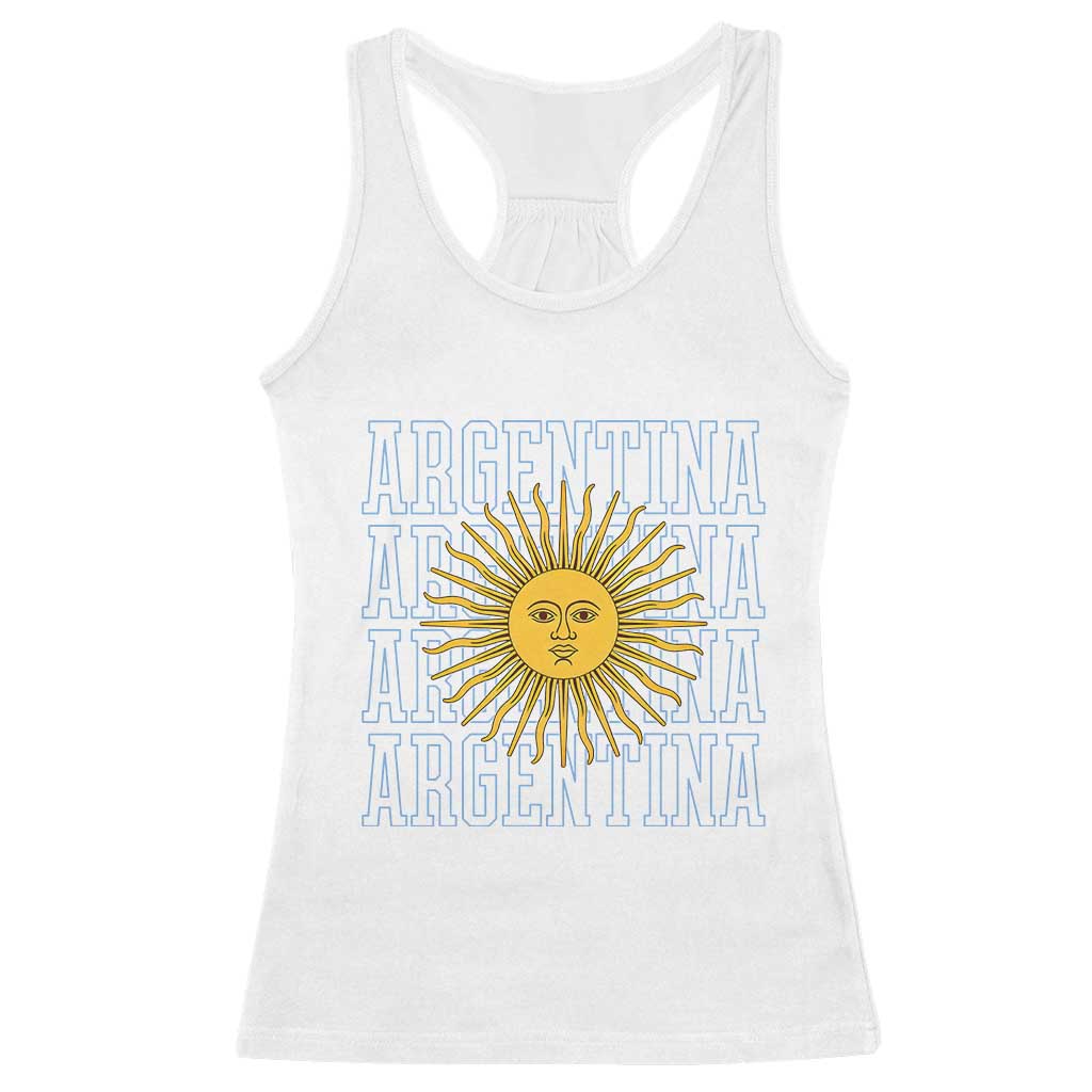 Sol de Mayo Argentina Flag Argentinian Sun Racerback Tank Top