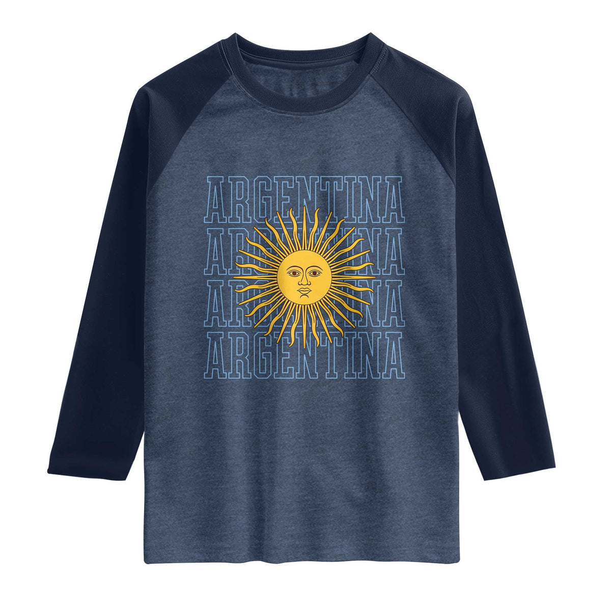 Sol de Mayo Argentina Flag Argentinian Sun Raglan Shirt