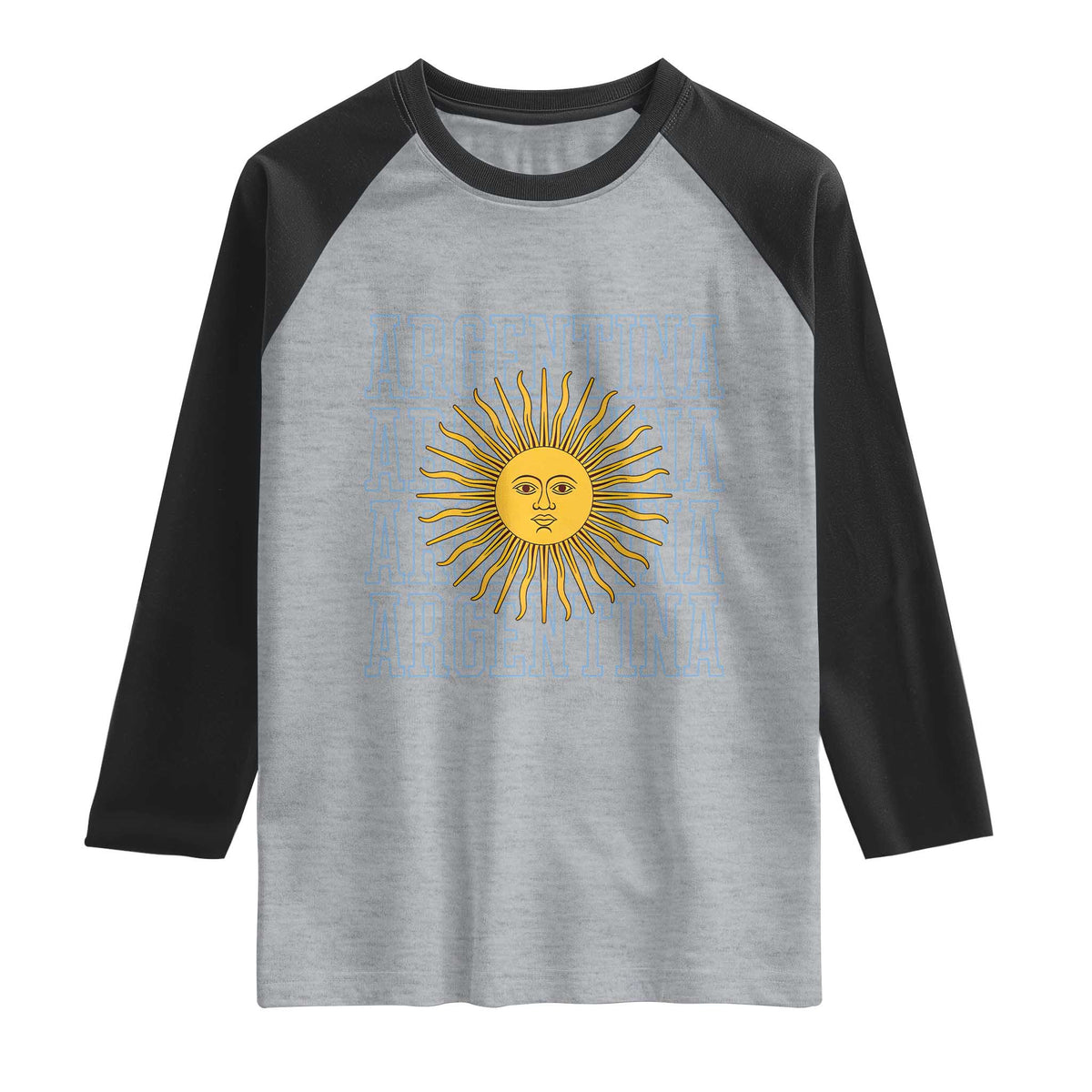 Sol de Mayo Argentina Flag Argentinian Sun Raglan Shirt
