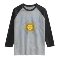 Sol de Mayo Argentina Flag Argentinian Sun Raglan Shirt