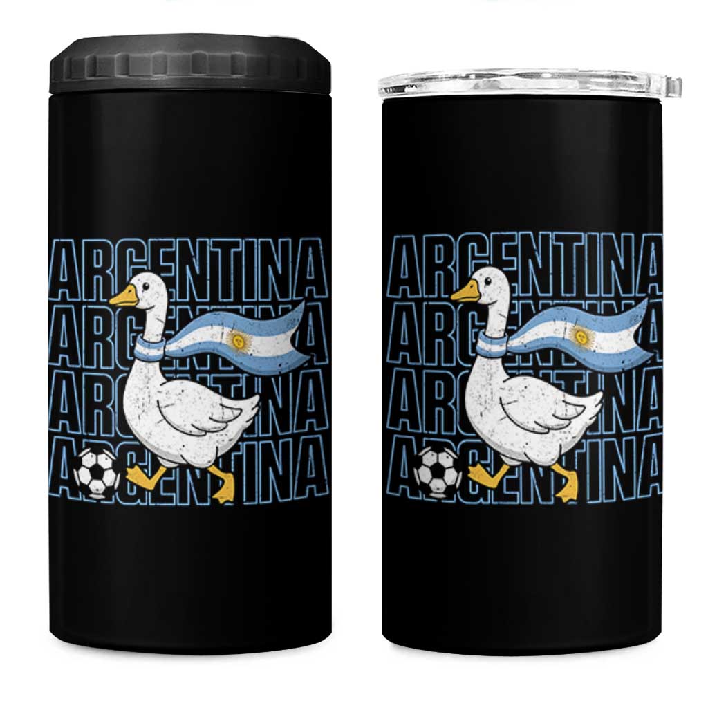 Argentina Soccer Football 4 in 1 Can Cooler Tumbler Silly Goose Argentinian Flag Fan Supporter