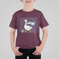 Argentina Soccer Football T Shirt For Kid Silly Goose Argentinian Flag Fan Supporter